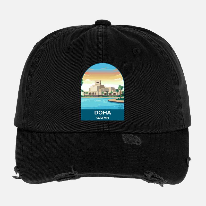 Musée d’art islamique de Doha Qatar Design de voyage Casquette vintage effet usé Flexfit