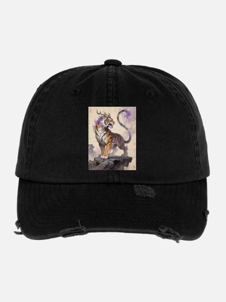 L'Éternité d'Or : Zouwu – Absolu - Casquette vintage effet usé Flexfit - noir - Devant