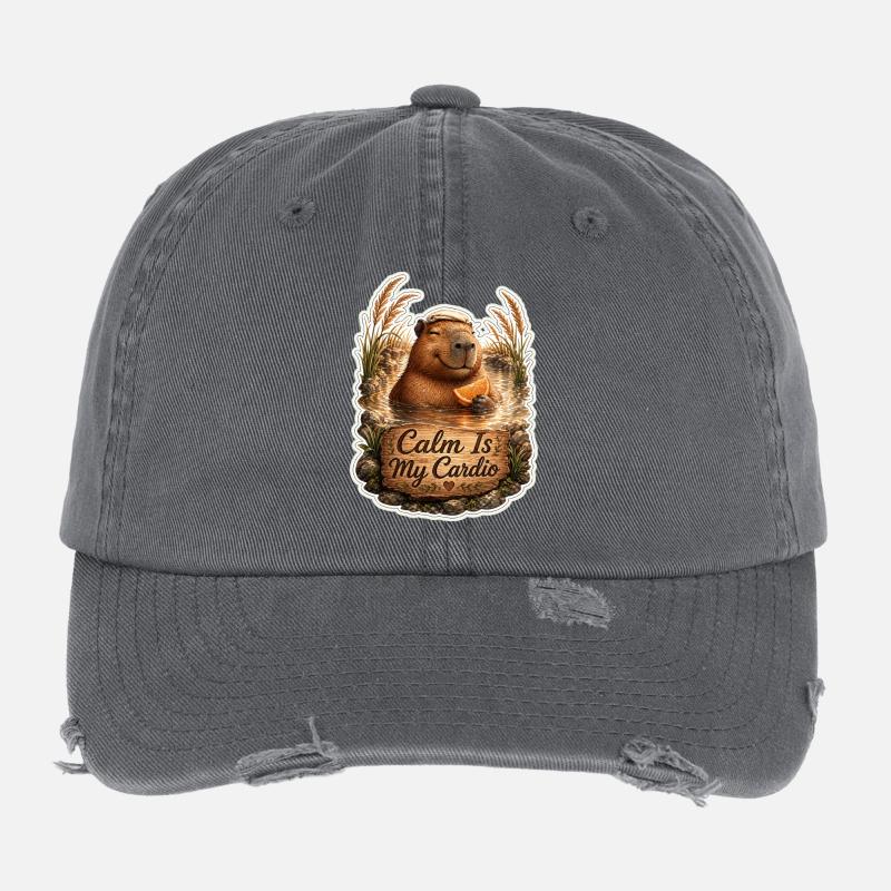 Le calme est mon cardio Casquette vintage effet usé Flexfit