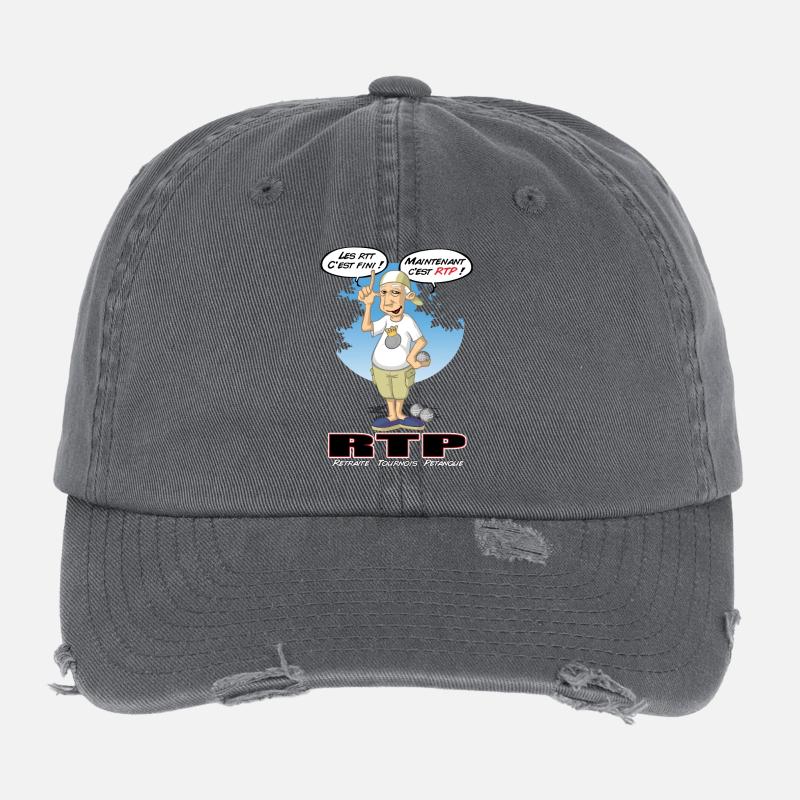 Pétanque et retraite Casquette vintage effet usé Flexfit