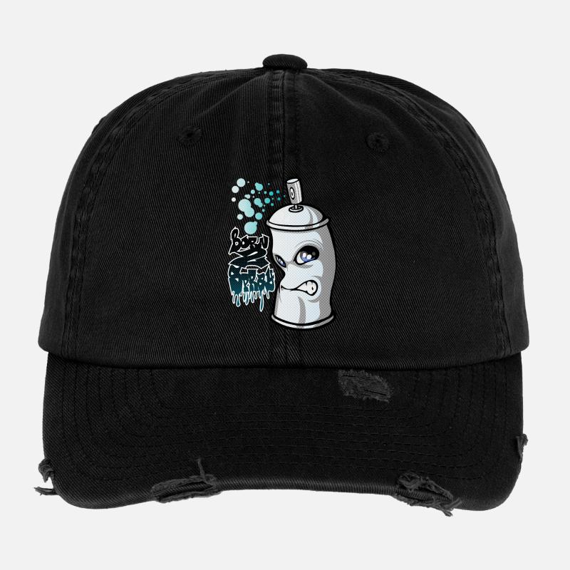 Spray and graffiti - Flexfit Vintage Destroyed Cap - Schwarz