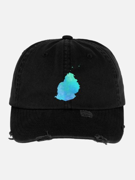 Mauritius - Flexfit Vintage Destroyed Cap - Schwarz - Vorne