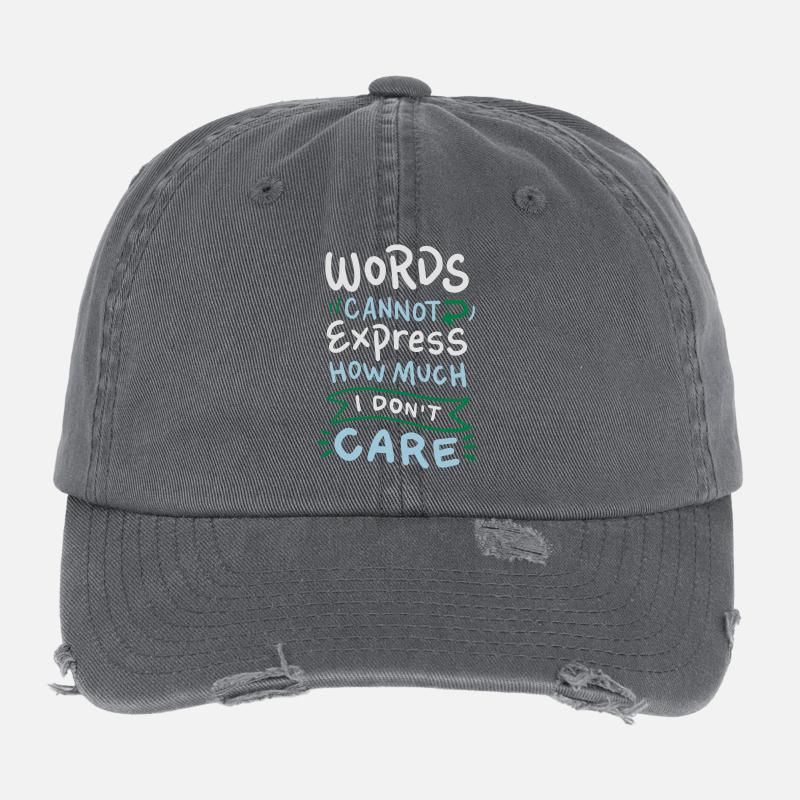 Words cannot express how much I don't care Flexfit Vintage Destroyed Cap