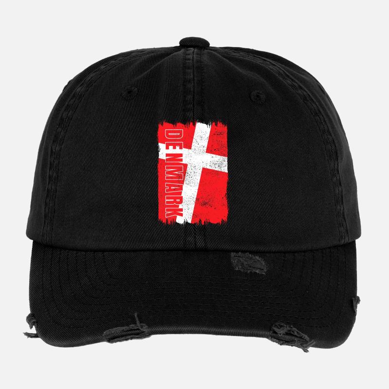 Drapeau du Danemark Casquette vintage effet usé Flexfit