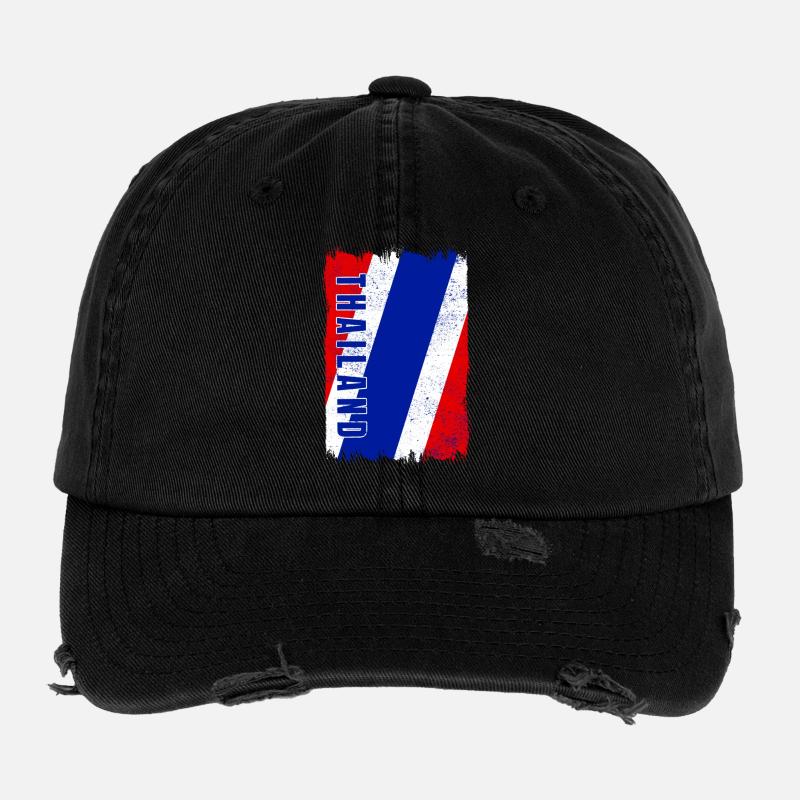drapeau de la Thaïlande Casquette vintage effet usé Flexfit