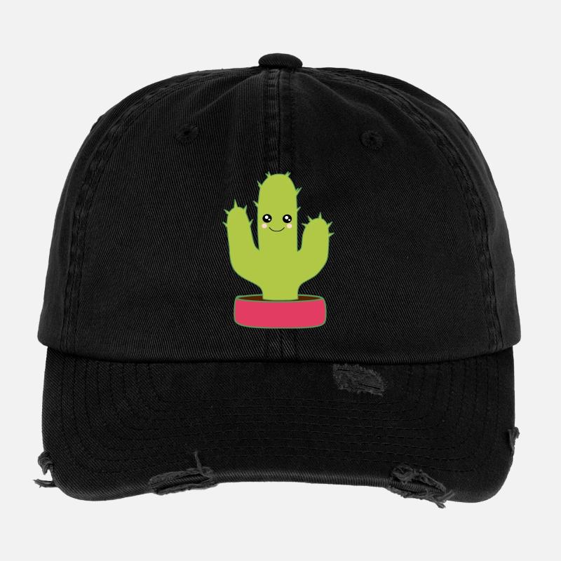 Kawaii Cactus Kawaii Chibi Kawaii Manga Flexfit Vintage Destroyed Cap