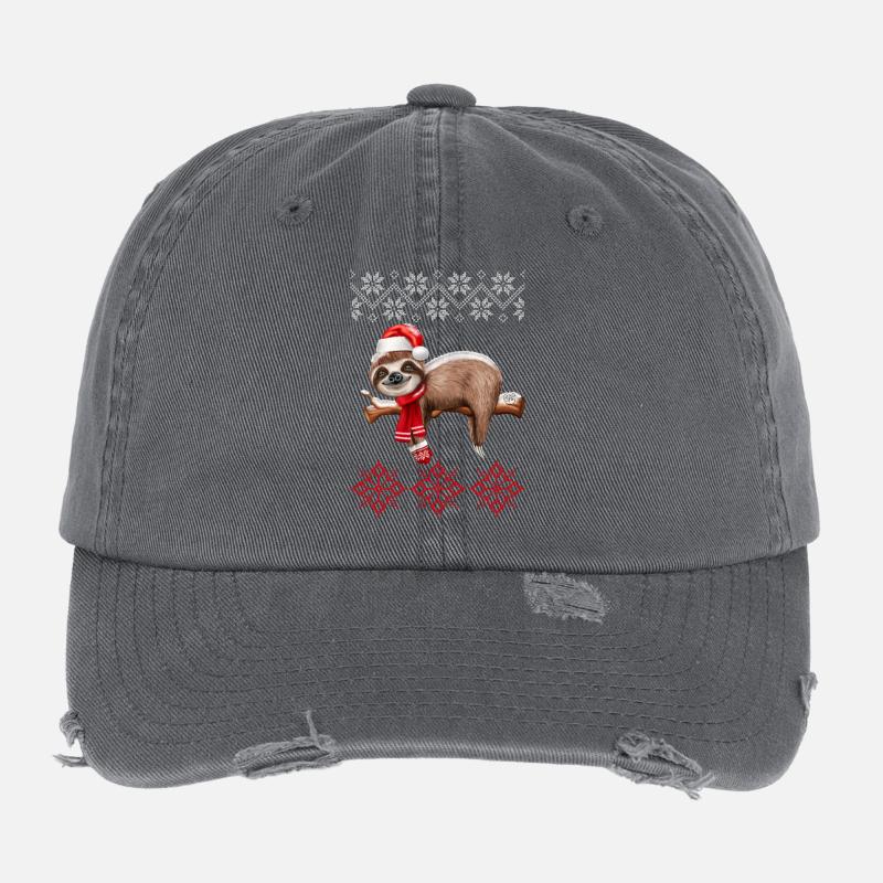 Affreux paresseux de Noël Casquette vintage effet usé Flexfit