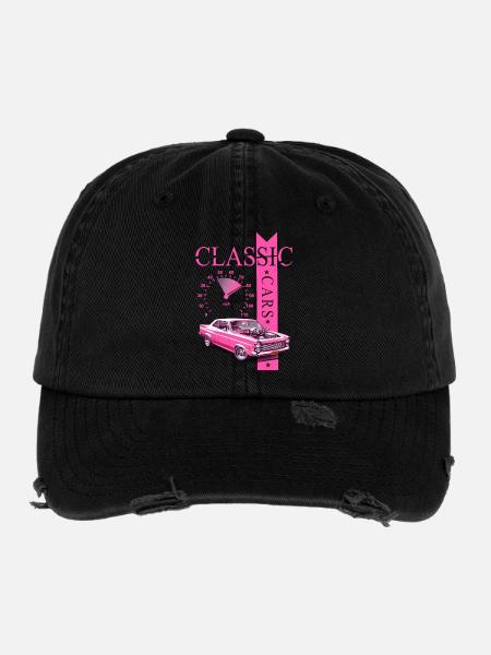 Classic Car - Flexfit Vintage Destroyed Cap - Schwarz - Vorne