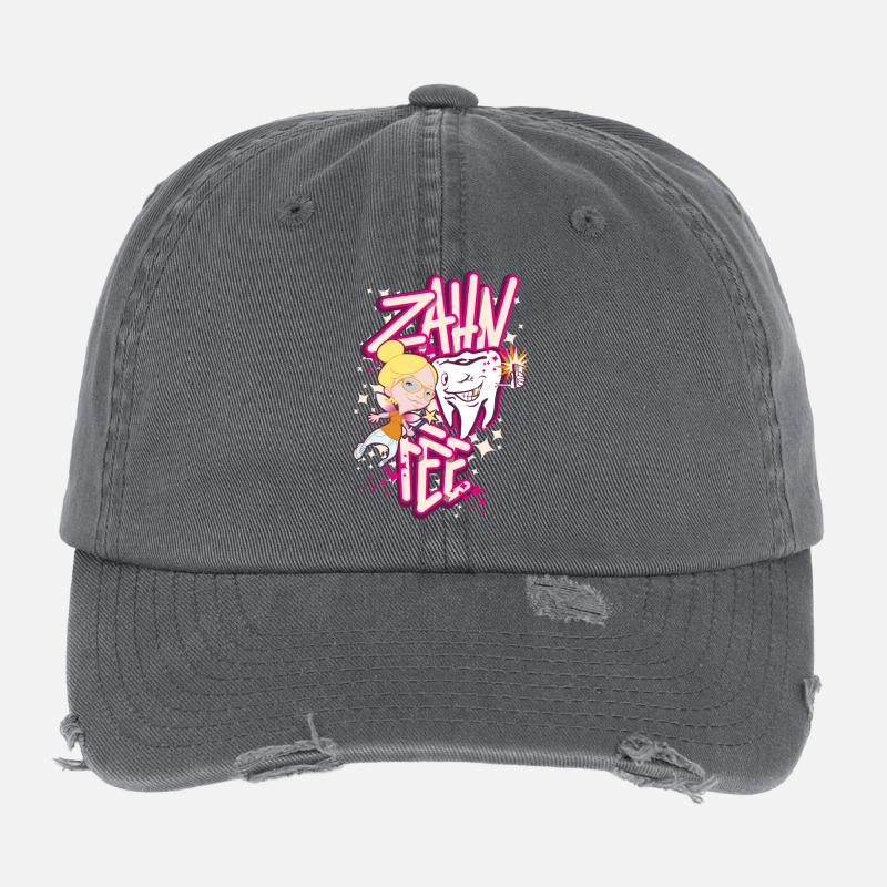 Zahnheldin Comiczauber Flexfit Vintage Destroyed Cap