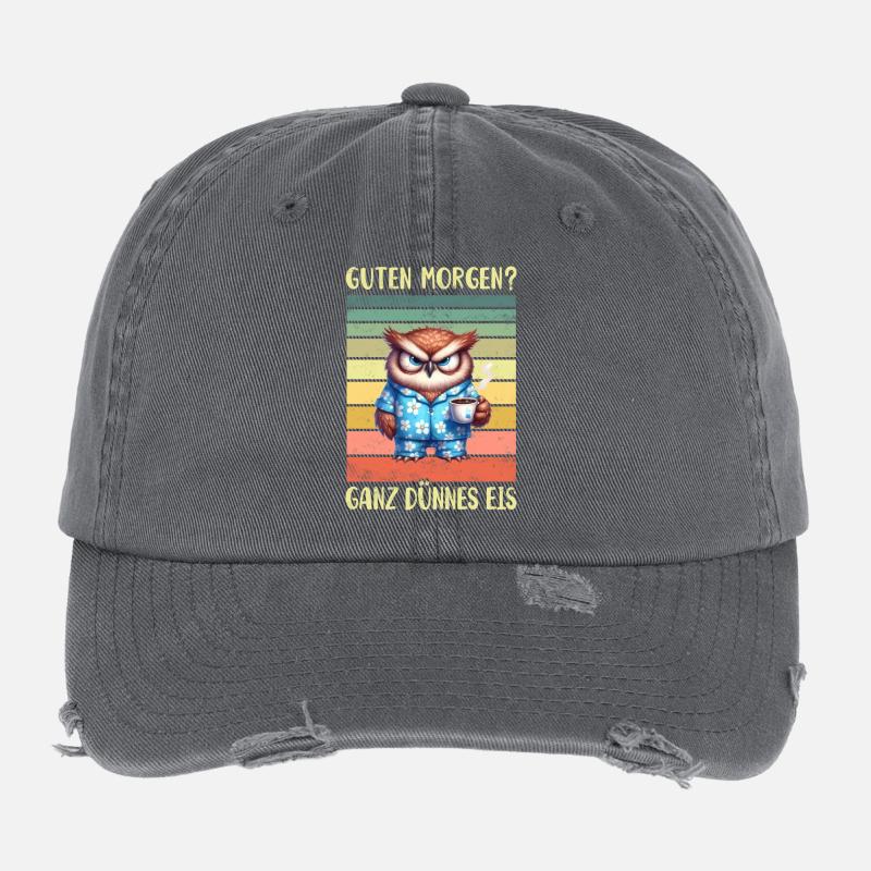Eule Morgenmuffel Flexfit Vintage Destroyed Cap