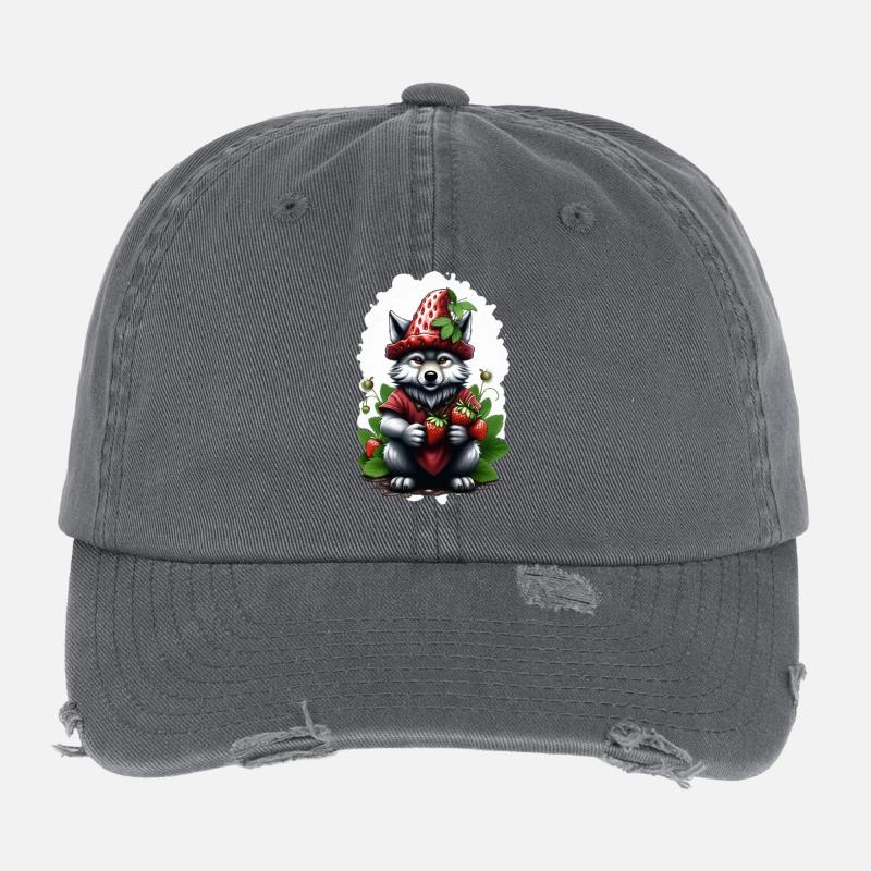 Wolf Erdbeere 2 Flexfit Vintage Destroyed Cap