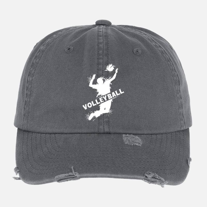Explosion de volley-ball, joueur, équipe de beach-volley Casquette vintage effet usé Flexfit