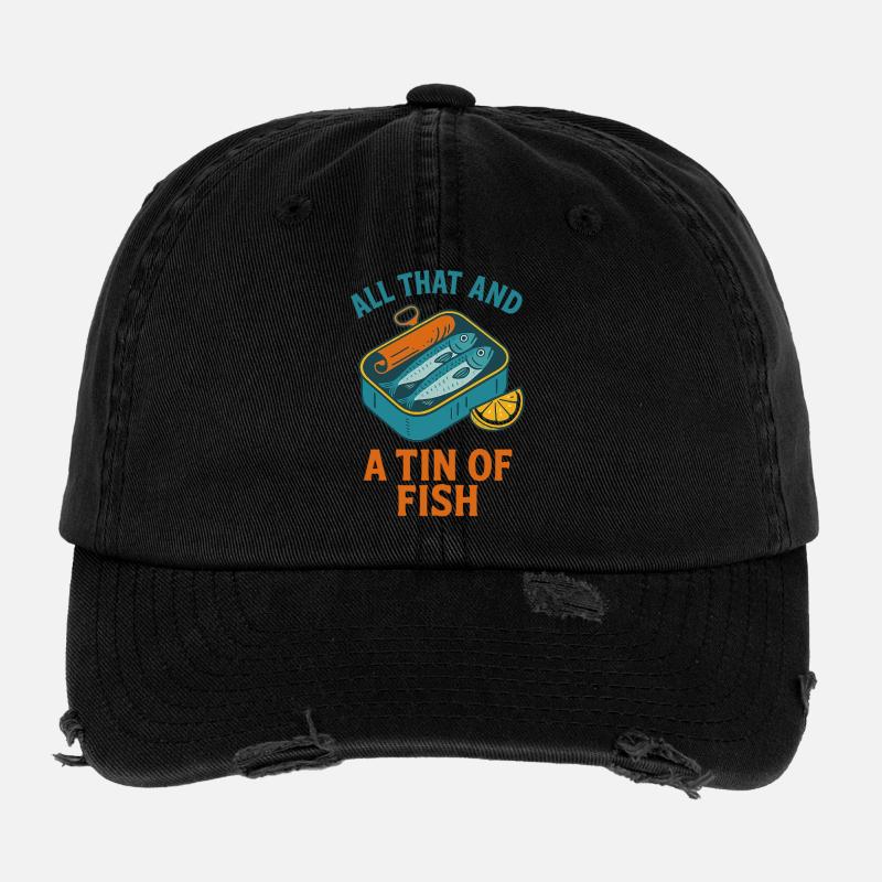 Retro Sardine Slice – Summer Pop Flexfit Vintage Destroyed Cap