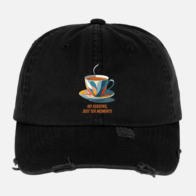 Colorful tea cup with lettering Flexfit Vintage Destroyed Cap