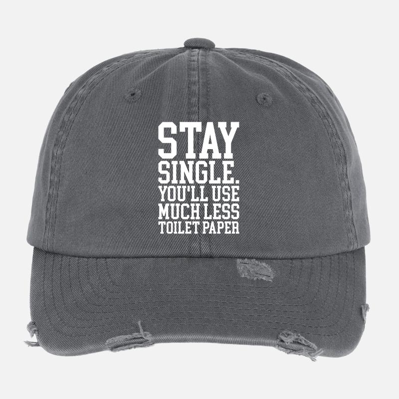 Humorvolle Botschaft über das Single-Leben Flexfit Vintage Destroyed Cap