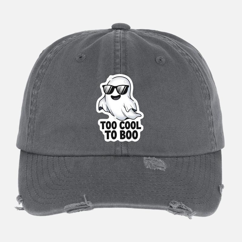 Too Cool To Boo - Cool Ghost Flexfit Vintage Destroyed Cap