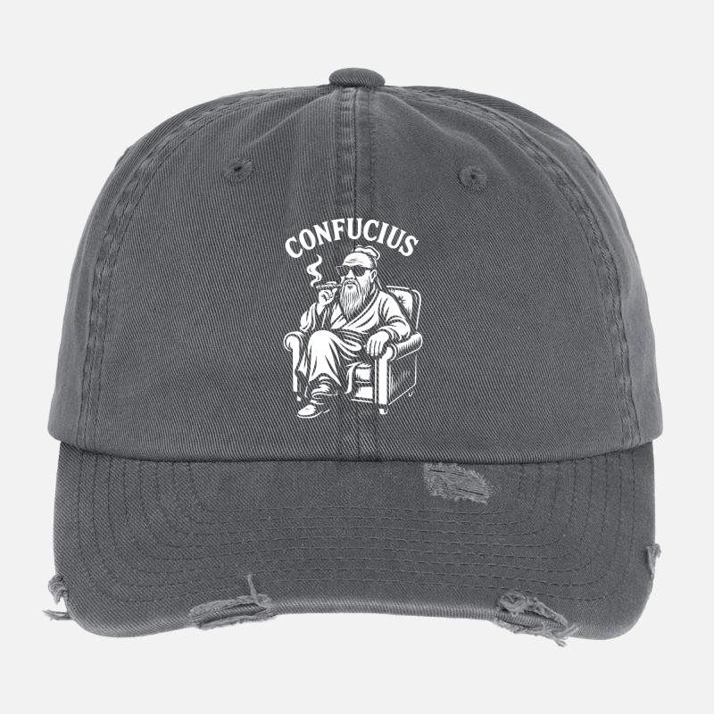 Konfuzius Lounge Bart Zigarre Flexfit Vintage Destroyed Cap