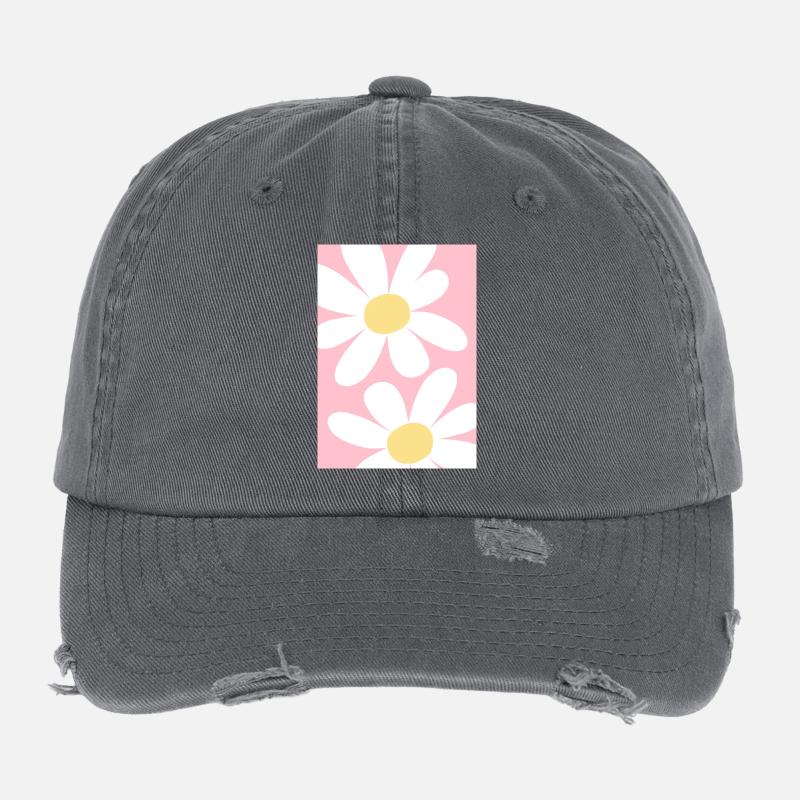 Rosa mit Blumen Flexfit Vintage Destroyed Cap