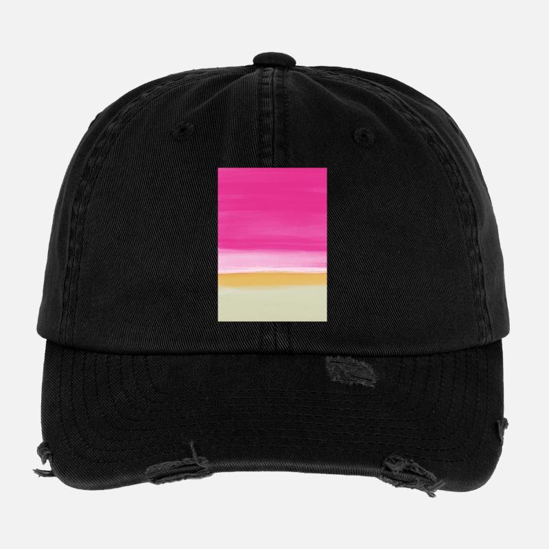 Line study pink yellow Flexfit Vintage Destroyed Cap