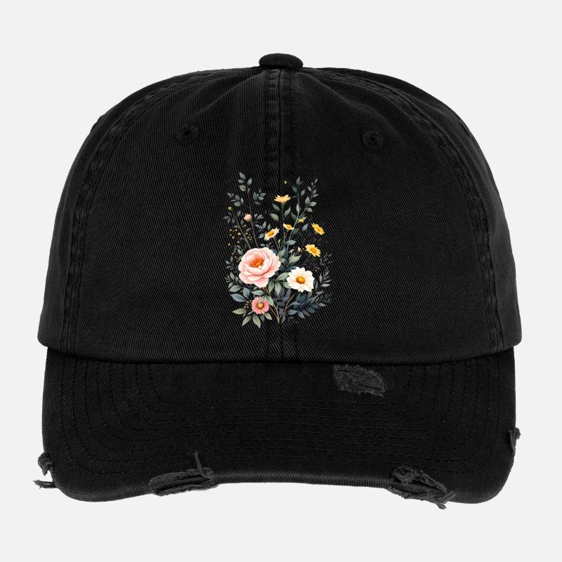 Boho Blumen – Blühende Harmonie Flexfit Vintage Destroyed Cap