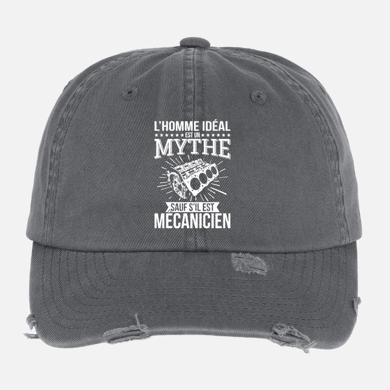 Der ideale Mensch, ein Mythos, es sei denn, er ist Mechaniker Flexfit Vintage Destroyed Cap