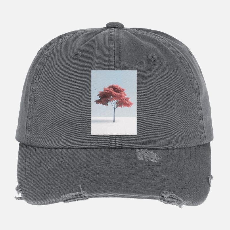 Art minimal de l’érable japonais Casquette vintage effet usé Flexfit