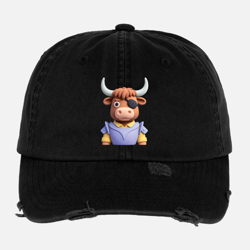 PIRATE BULL - baby & kids Flexfit Vintage Destroyed Cap