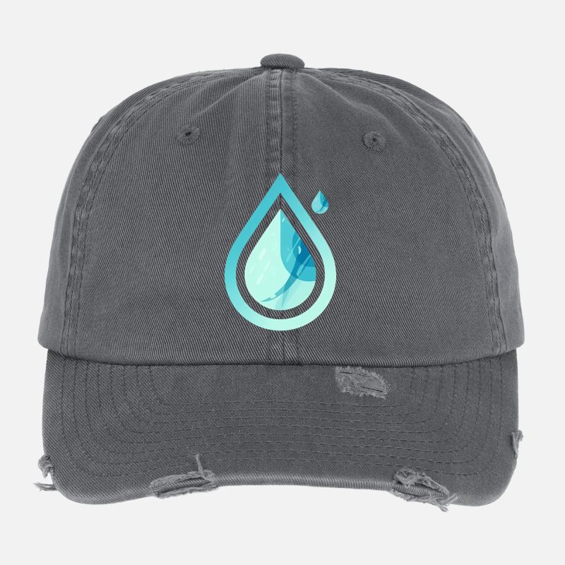 Pure Drop – Modernes Wasser Flexfit Vintage Destroyed Cap