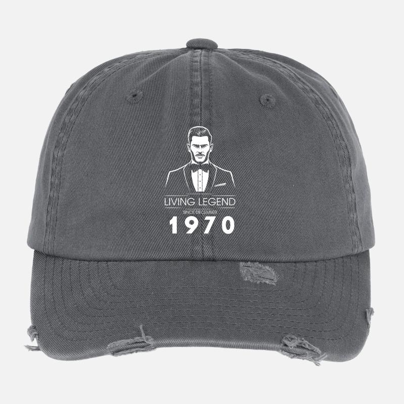 55. Geburtstag Living Legend (GENT) since 12/1970 Flexfit Vintage Destroyed Cap