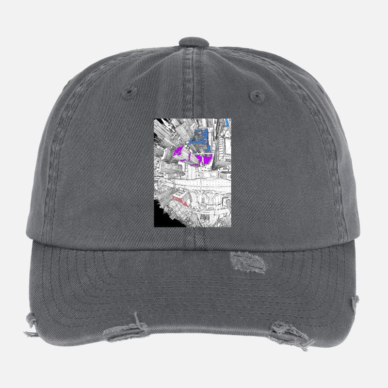 Gratte-ciel œil de poisson Casquette vintage effet usé Flexfit