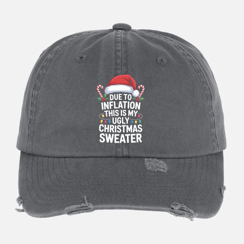 Inflation Hässlicher Weihnachtspullover Flexfit Vintage Destroyed Cap