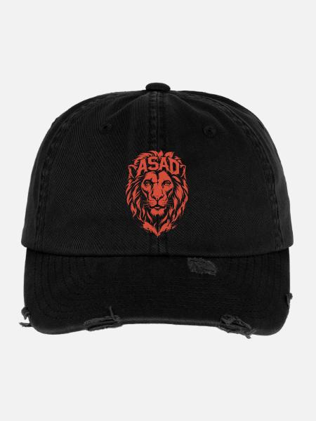 Lion Rouge ASAD Tête Impérieuse - Casquette vintage effet usé Flexfit - noir - Devant