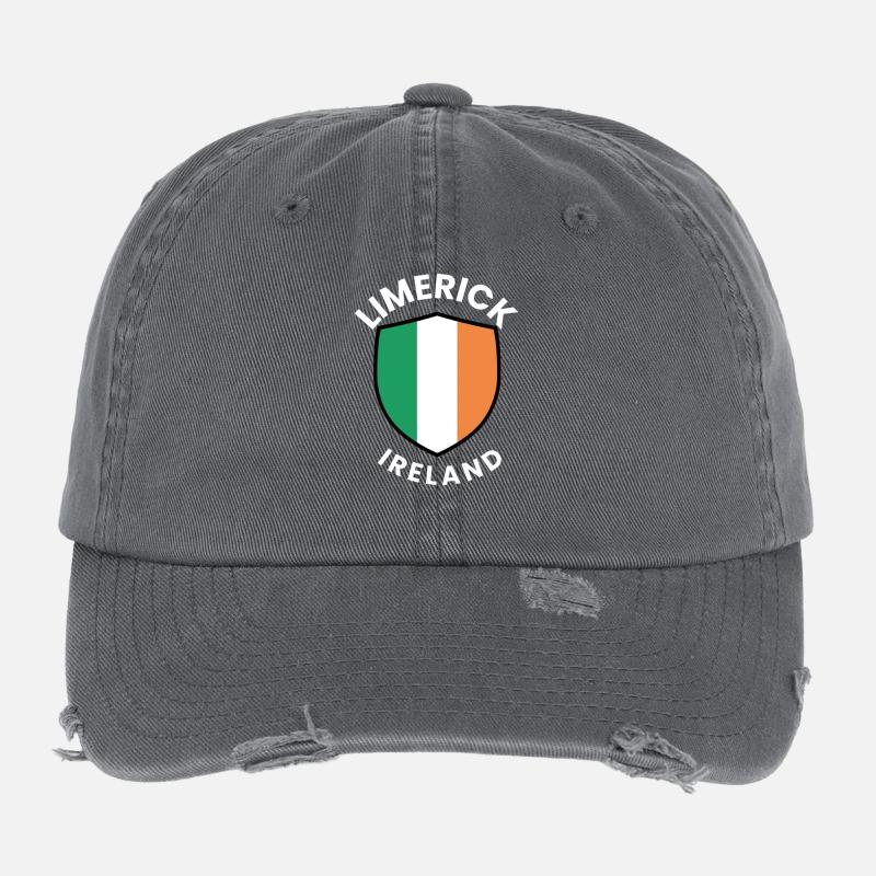 Limerick Irland Flaggenschild Flexfit Vintage Destroyed Cap