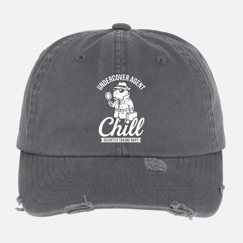 Undercover Agent Chill – Capybara Flexfit Vintage Destroyed Cap