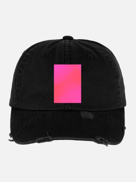 Gradient - pink red customizable - Flexfit Vintage Destroyed Cap - black - Front