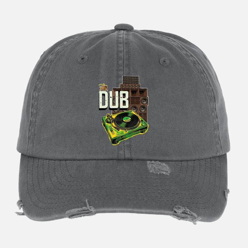Platine Dub Reggae Soundsystem Casquette vintage effet usé Flexfit