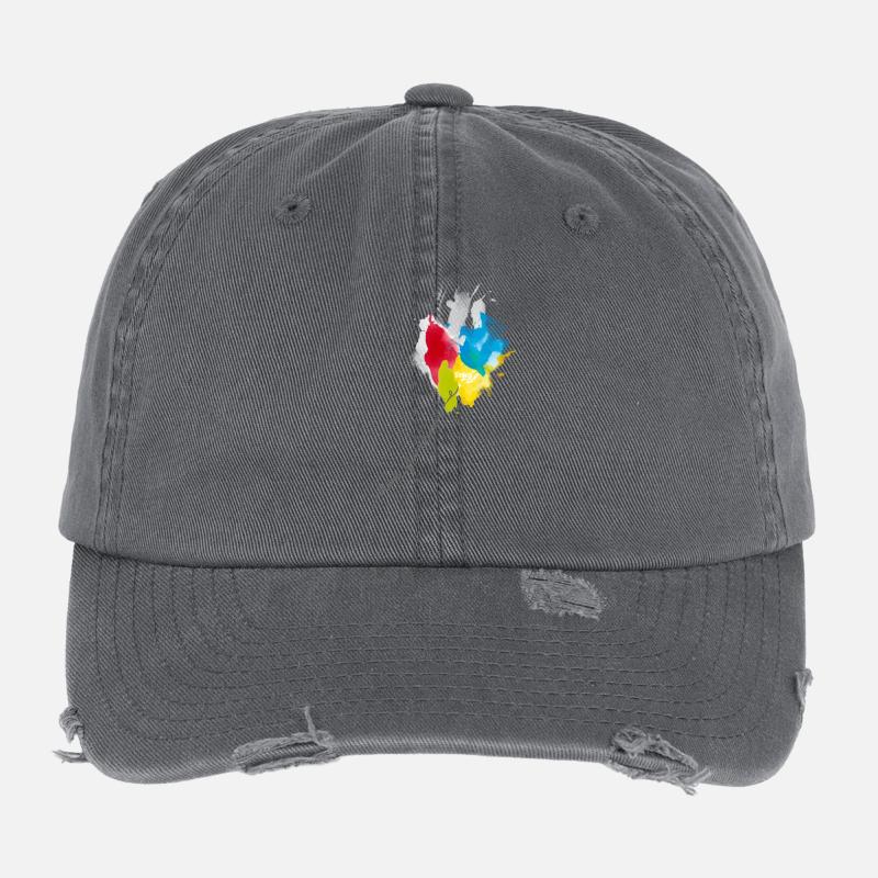 Kaléidoscope en cascade de couleur Casquette vintage effet usé Flexfit