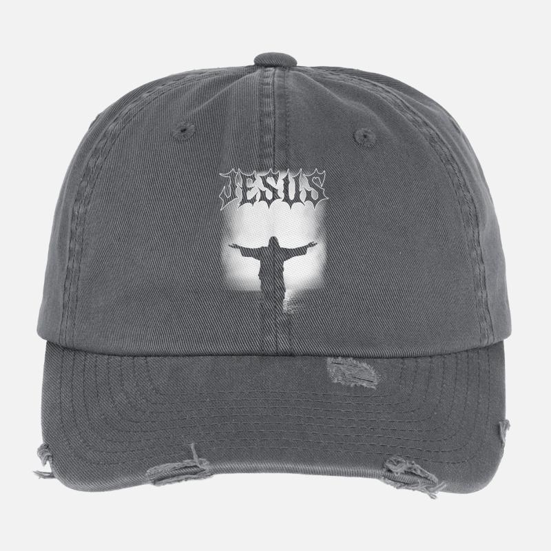 ART GRAPHIQUE DE JÉSUS Casquette vintage effet usé Flexfit