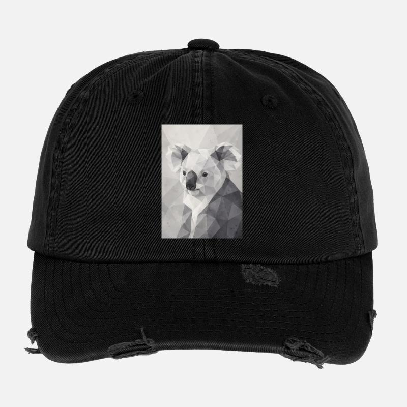 Art géométrique des polygones koala Casquette vintage effet usé Flexfit