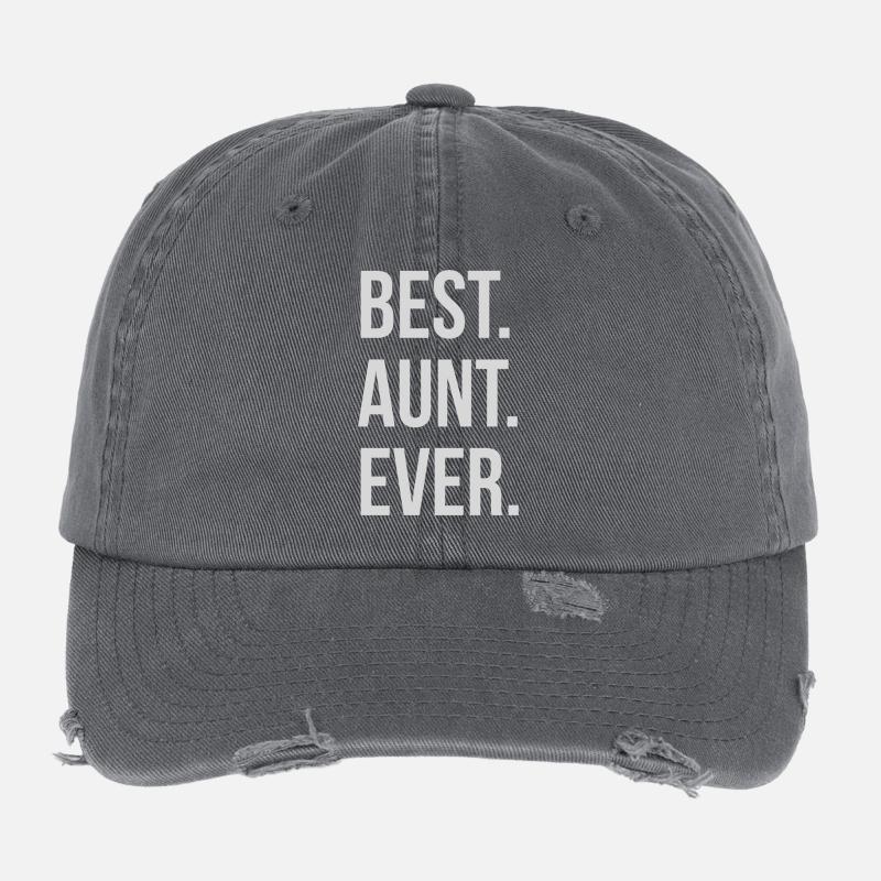 Best Aunt Ever Flexfit Vintage Destroyed Cap