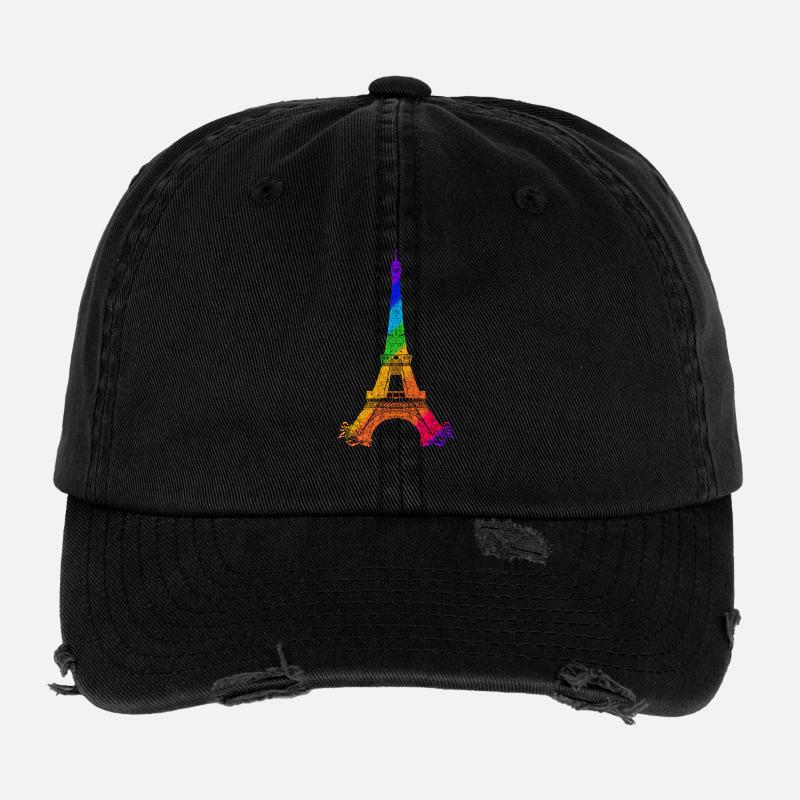 Eiffel Tower Casquette vintage effet usé Flexfit