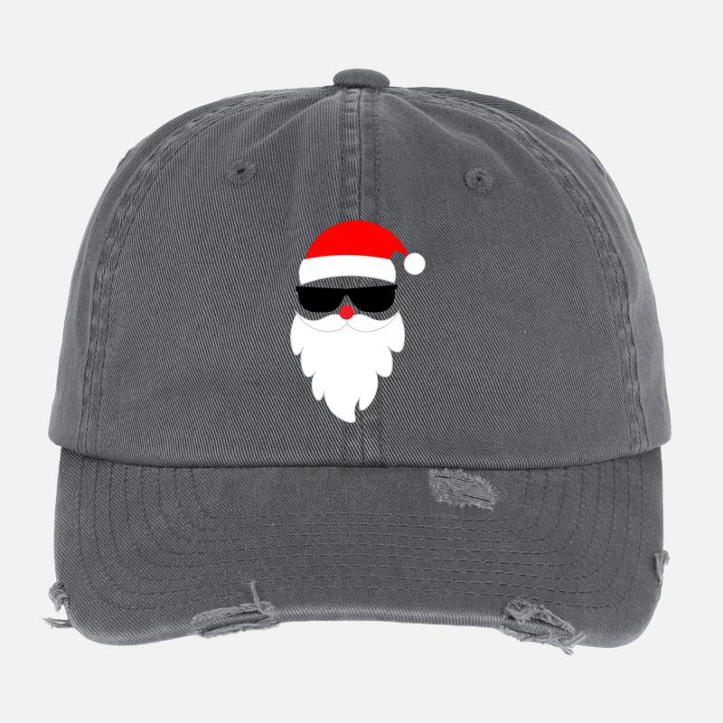 Cooler Weihnachtsmann Santa Nikolaus  Flexfit Vintage Destroyed Cap