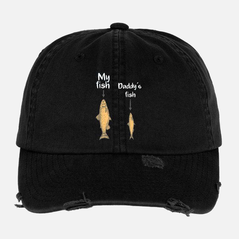 My fish, daddy’s fish - Casquette vintage effet usé Flexfit - noir