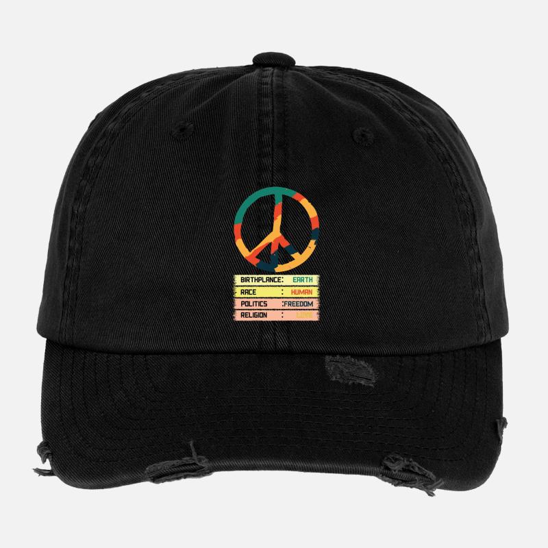 Terre Unie Paix et Liberté Casquette vintage effet usé Flexfit