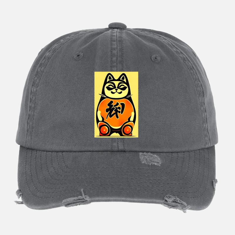 Maneki neko 4 Casquette vintage effet usé Flexfit