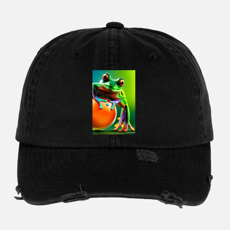 Bunter Frosch Flexfit Vintage Destroyed Cap