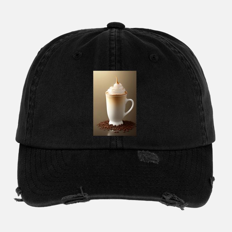 Café, grains de café Casquette vintage effet usé Flexfit