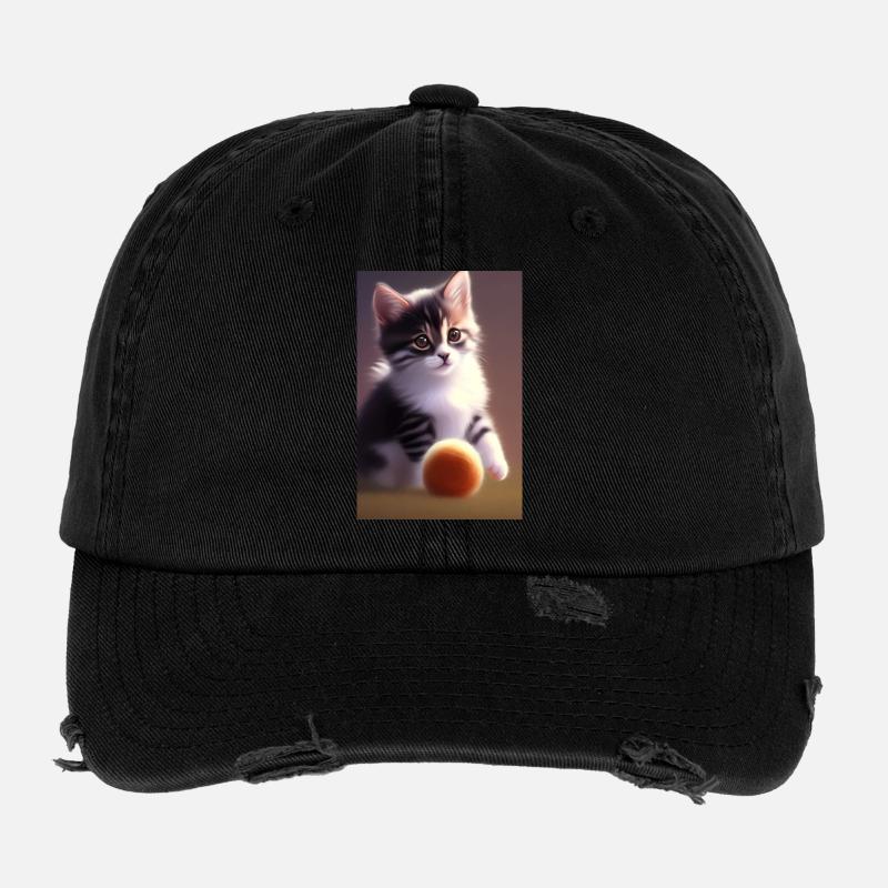 Bébé chat Casquette vintage effet usé Flexfit