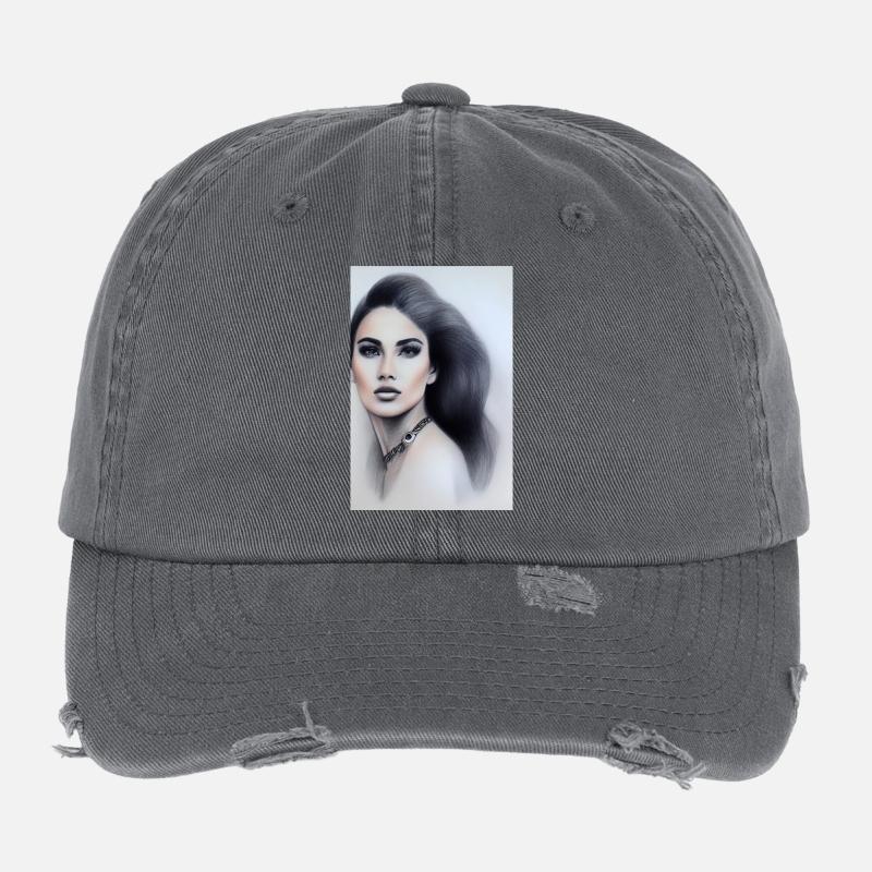 Frau mit Schmuck Flexfit Vintage Destroyed Cap