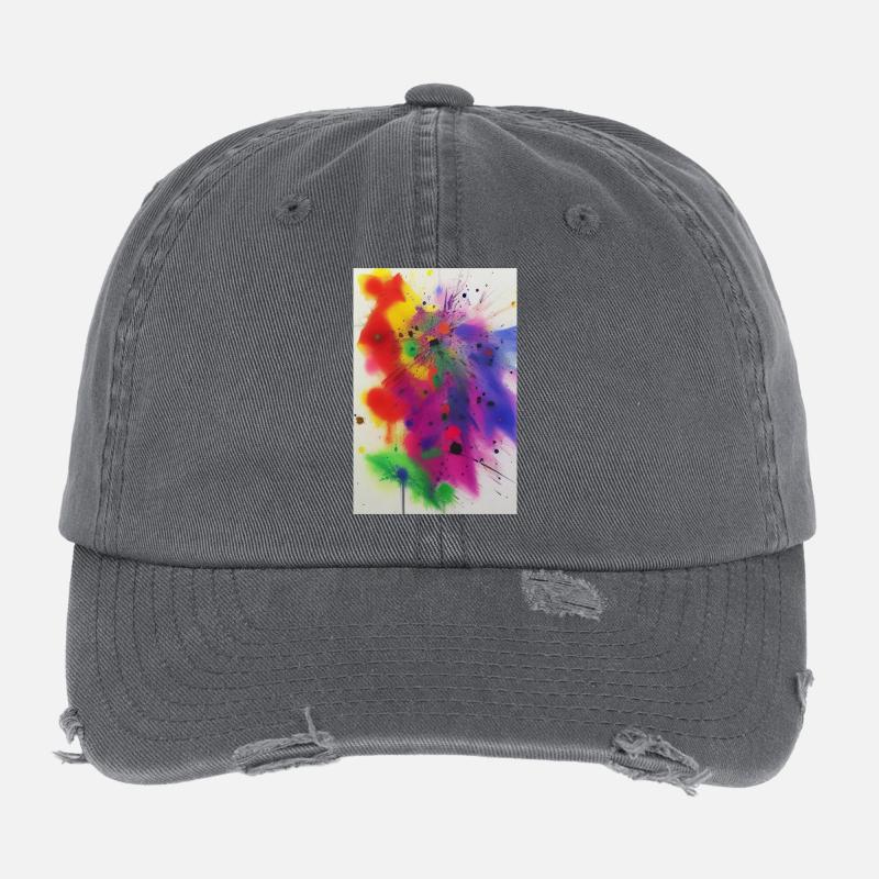 Éclaboussures de peinture Casquette vintage effet usé Flexfit